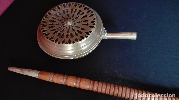 Antig&uuml;edades: ANTIGUO BRASERO CALIENTACAMAS CON MANGO DE MADERA - Foto 20