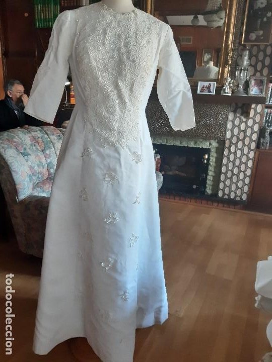 antiguo vestido de novia vintage, de los años 7 - Acheter Vêtements et accessoires anciens femmes sur todocoleccion