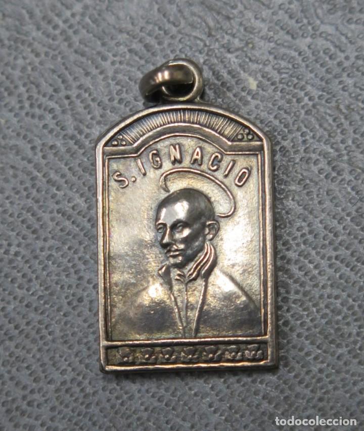 Antig&uuml;edades: MEDALLA SAN IGNACIO. SAGRADO CORAZON. PLATA - Foto 1