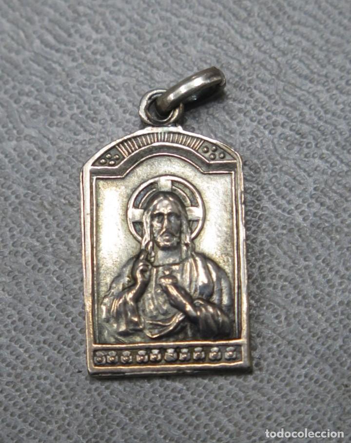Antig&uuml;edades: MEDALLA SAN IGNACIO. SAGRADO CORAZON. PLATA - Foto 2