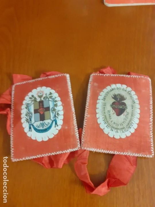 Antig&uuml;edades: Escapulario de tela de finales del XIX. - Foto 1