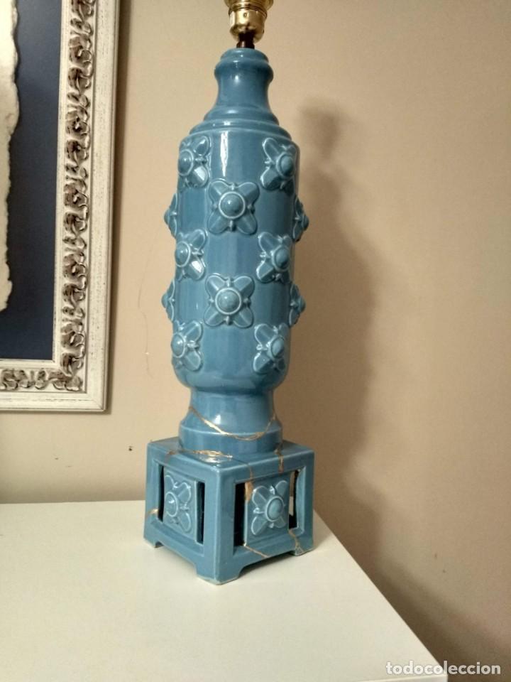 Antig&uuml;edades: Lampara de manises XL, azul turquesa - Foto 2