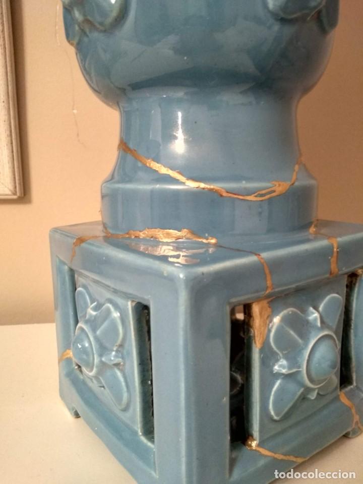 Antig&uuml;edades: Lampara de manises XL, azul turquesa - Foto 3
