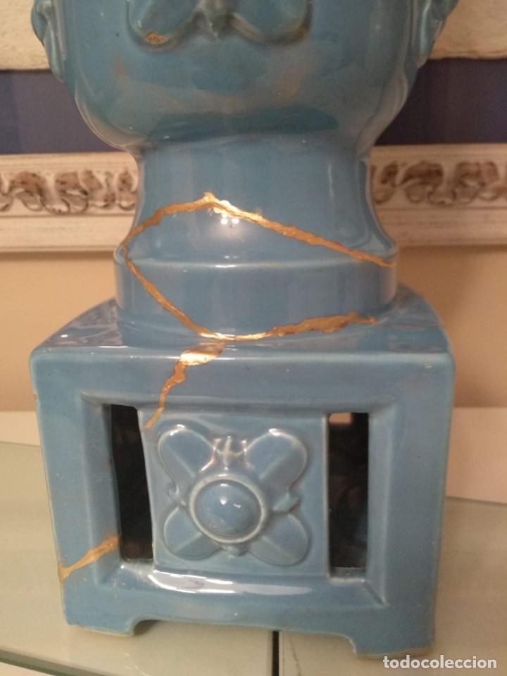 Antig&uuml;edades: Lampara de manises XL, azul turquesa - Foto 5
