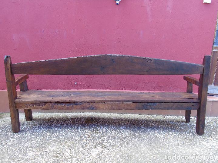 Antig&uuml;edades: ANTIGUO BANCO DE NOGAL. RESTAURADO. - Foto 31