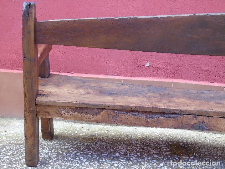 Antig&uuml;edades: ANTIGUO BANCO DE NOGAL. RESTAURADO. - Foto 34