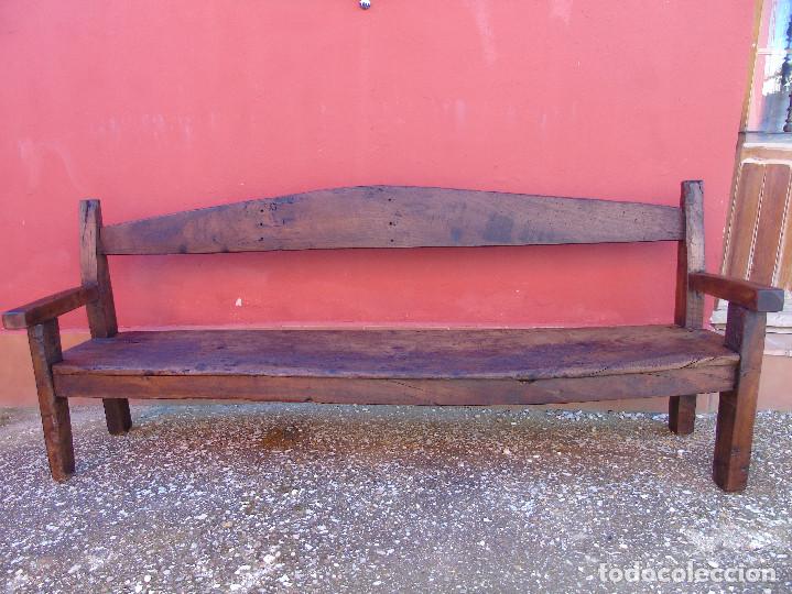 Antig&uuml;edades: ANTIGUO BANCO DE NOGAL. RESTAURADO. - Foto 43