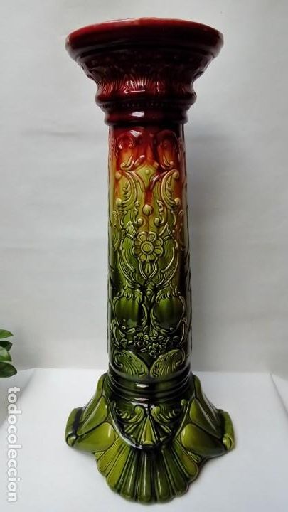 Antig&uuml;edades: PEDESTAL DE MAYOLICA - - Foto 1
