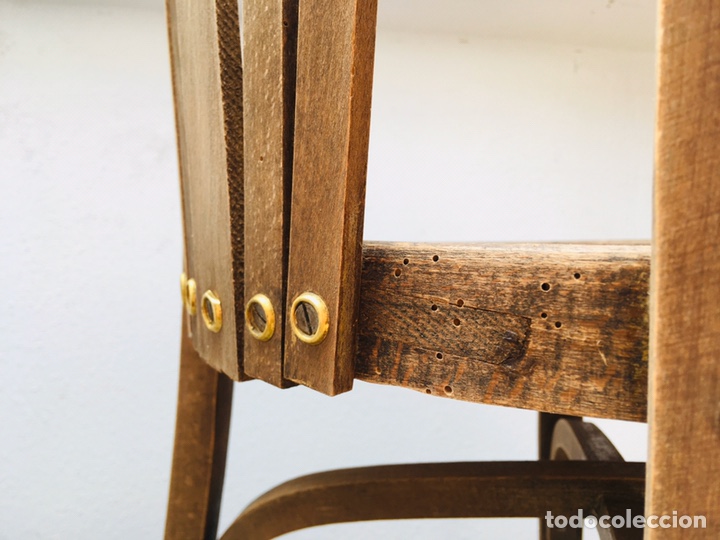 Antig&uuml;edades: Silla Bistro curvada estilo Thonet color marron - Foto 6
