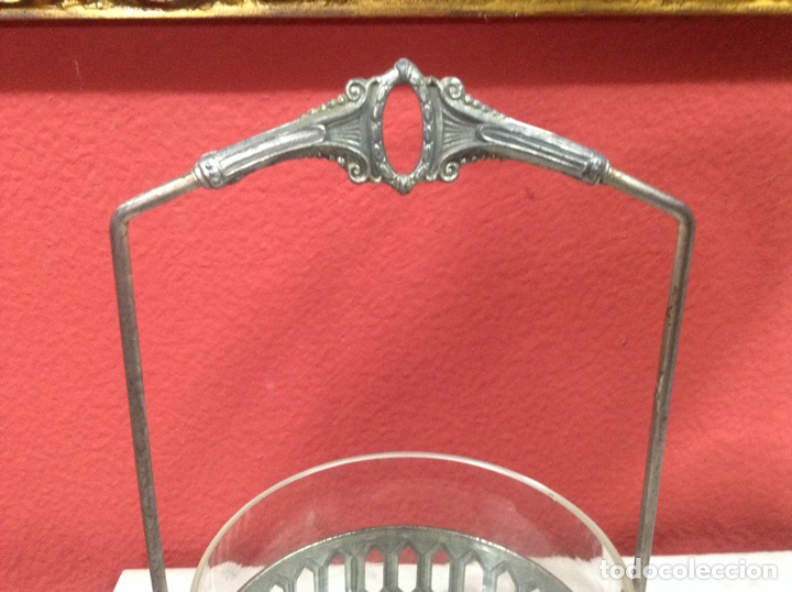 Antig&uuml;edades: Centro de metal y cristal modernista - Foto 3