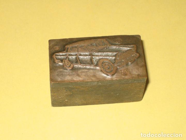 Antig&uuml;edades: ANTIGUO GRABADO DE ARTES GRAFICAS CON UN SEAT 1500 - 5 MM DE COBRE RESTO MADERA