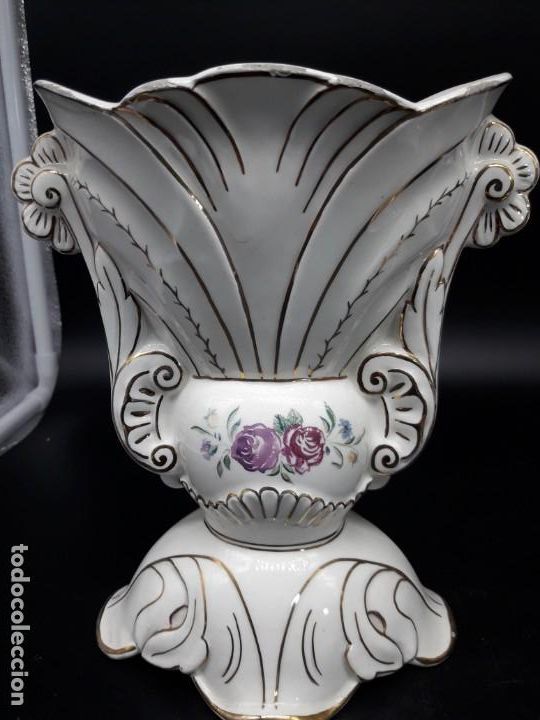 Antig&uuml;edades: Pareja floreros ceramica - Foto 2