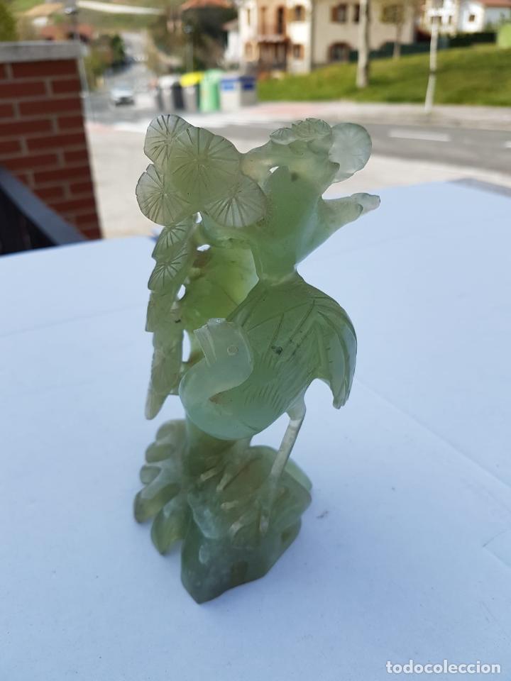 figura de jade o similar con pajaro y plantas - Compra venta en  todocoleccion