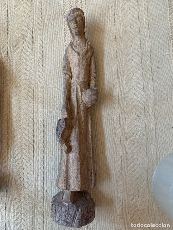 Antig&uuml;edades: Cuatro figuras de madera tallada antigua - Foto 2