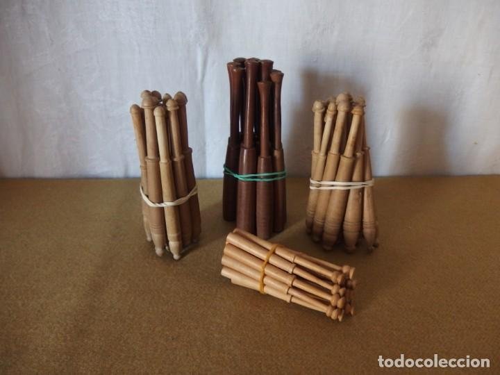 conjunto de 12 bolillos de madera - Compra venta en todocoleccion
