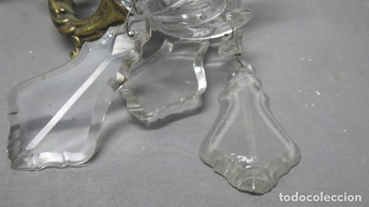 Antig&uuml;edades: APLIQUE DE BRONCE Y CRISTAL - Foto 3