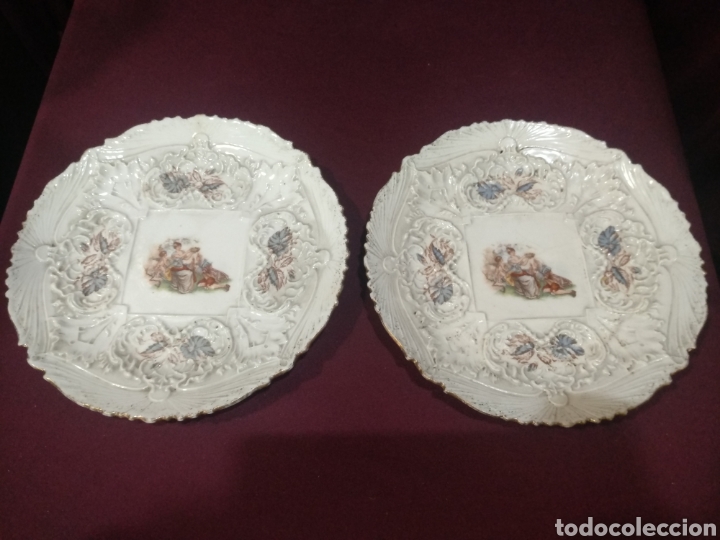 Antig&uuml;edades: Conjunto de 2 platos de ceramica - Foto 1
