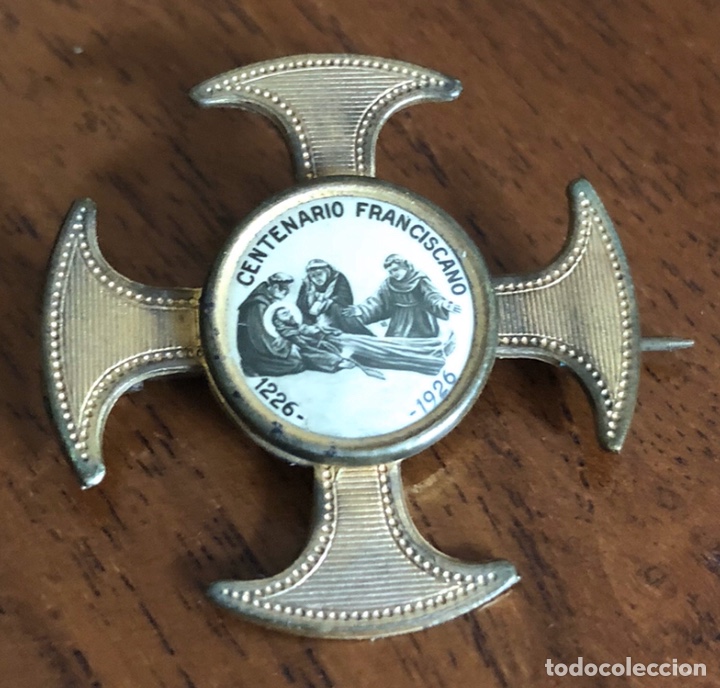 Antig&uuml;edades: BROCHE CENTENARIO FRANCISCANO 1926. - Foto 1