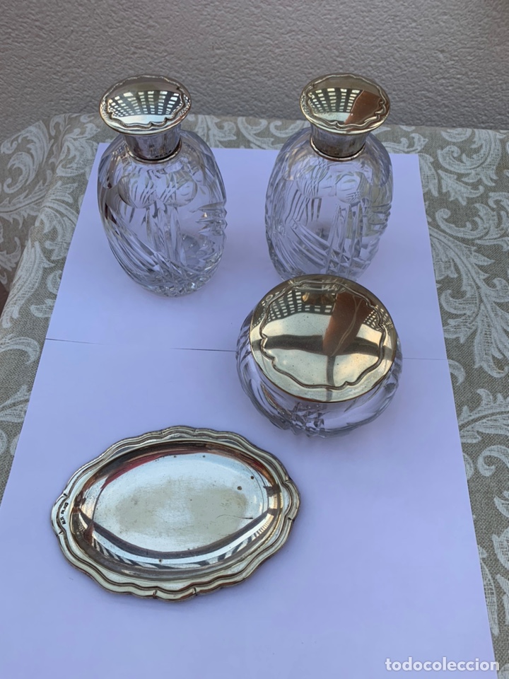 Antig&uuml;edades: JUEGO DE TOCADOR 4 PIEZAS - Foto 3