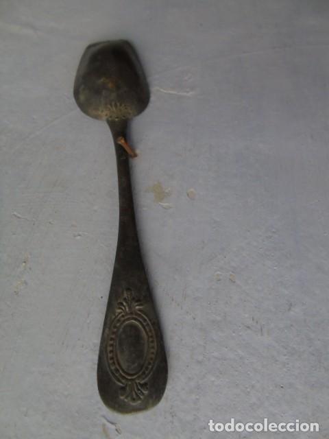 Oggetti Antichi: cuchara antigua de plomo 20 cm