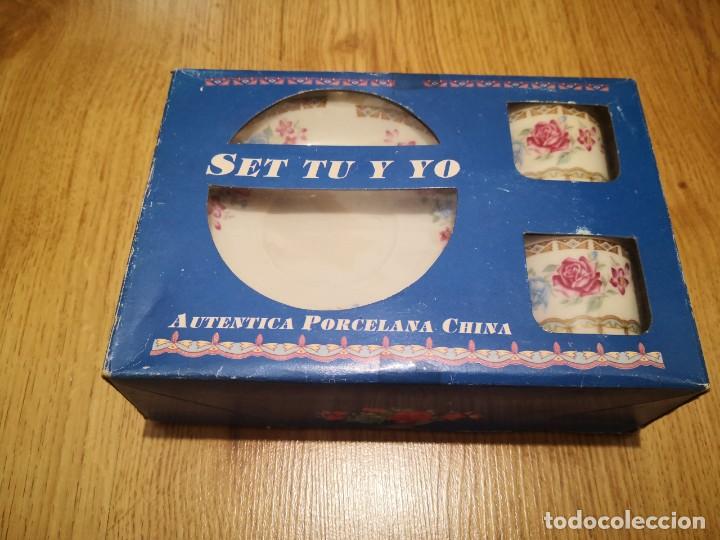 Antig&uuml;edades: JUEGO CAF&Eacute; T&Uacute; Y YO EN PORCELANA CHINA SIN ESTRENAR