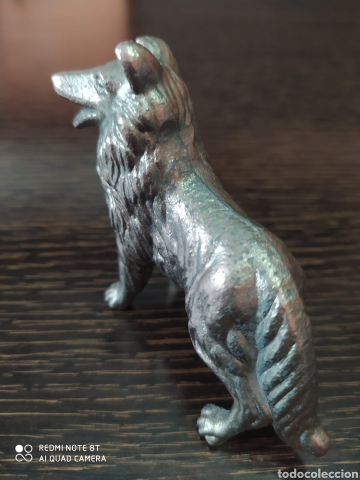 Antig&uuml;edades: Pastor aleman de bronce plateado - Foto 3