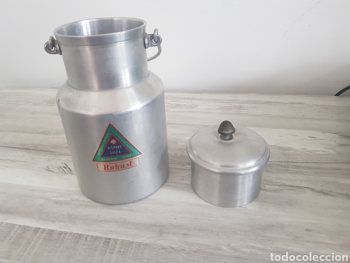 Antig&uuml;edades: Lechera de aluminio ,1,5L. Robust Hispano Suiza - Foto 2