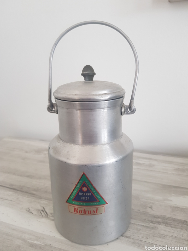 Antig&uuml;edades: Lechera de aluminio ,1,5L. Robust Hispano Suiza - Foto 1