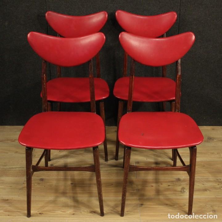 Antigüedades: 4 sillas de diseño italiano en piel sintética - Foto 2 - 201282365