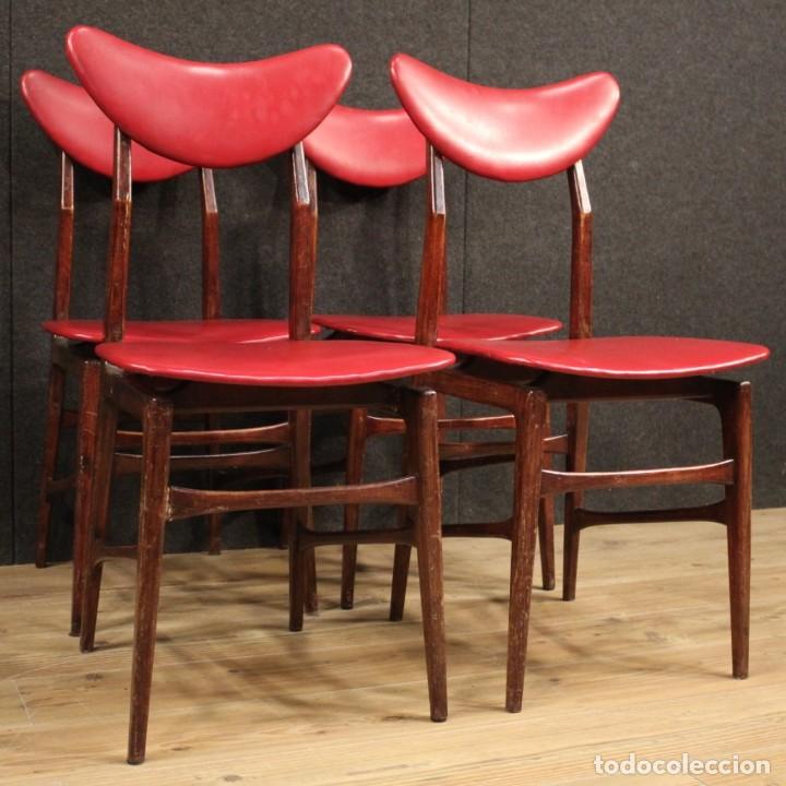 Antigüedades: 4 sillas de diseño italiano en piel sintética - Foto 4 - 201282365