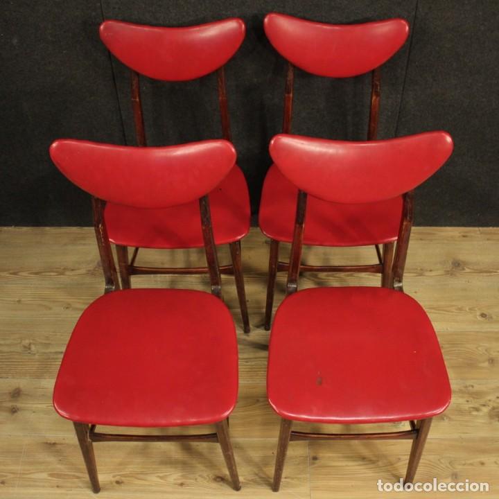 Antigüedades: 4 sillas de diseño italiano en piel sintética - Foto 5 - 201282365
