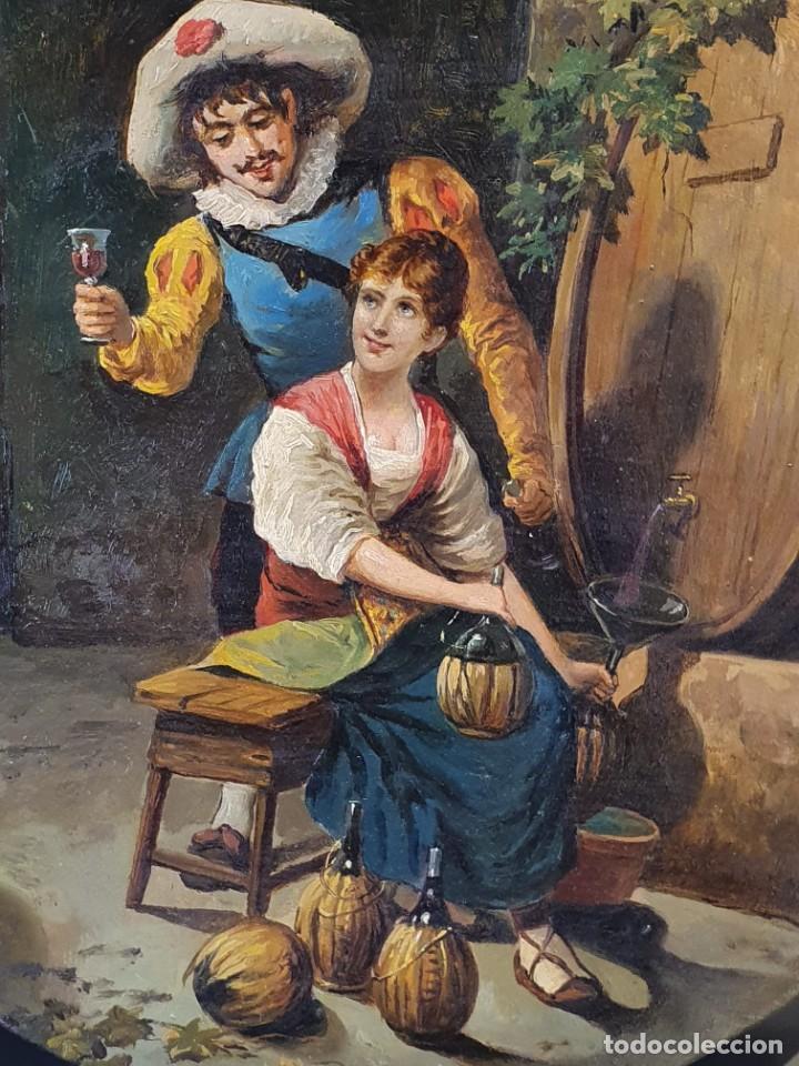 Antig&uuml;edades: Pandereta de biscuit S.XIX - Foto 2