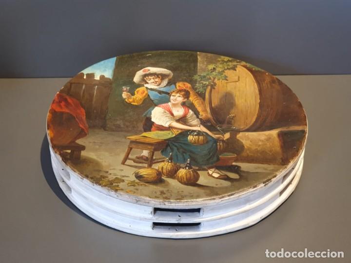 Antig&uuml;edades: Pandereta de biscuit S.XIX - Foto 4