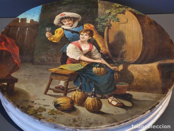 Antig&uuml;edades: Pandereta de biscuit S.XIX - Foto 5
