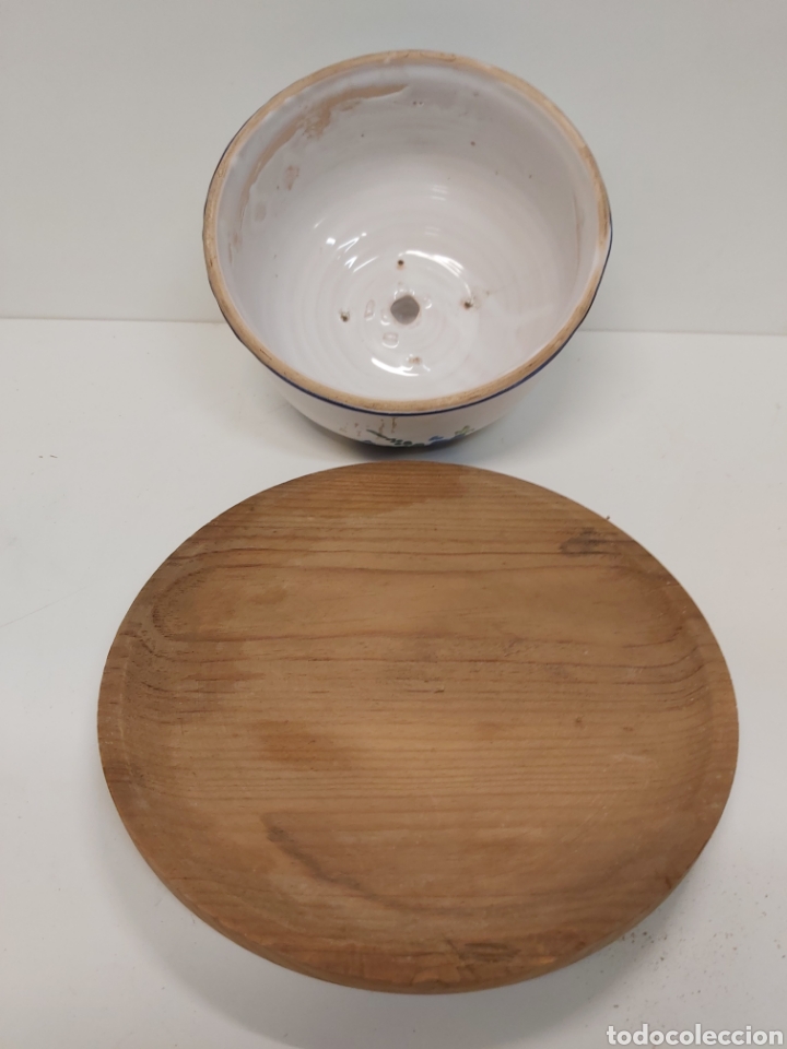 Antig&uuml;edades: Quesera ceramica madera - Foto 6