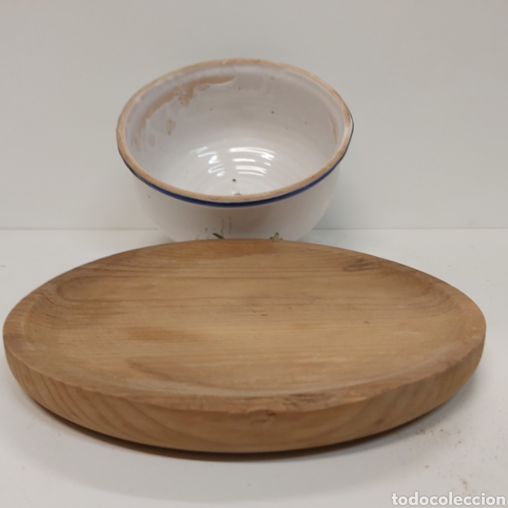 Antig&uuml;edades: Quesera ceramica madera - Foto 8