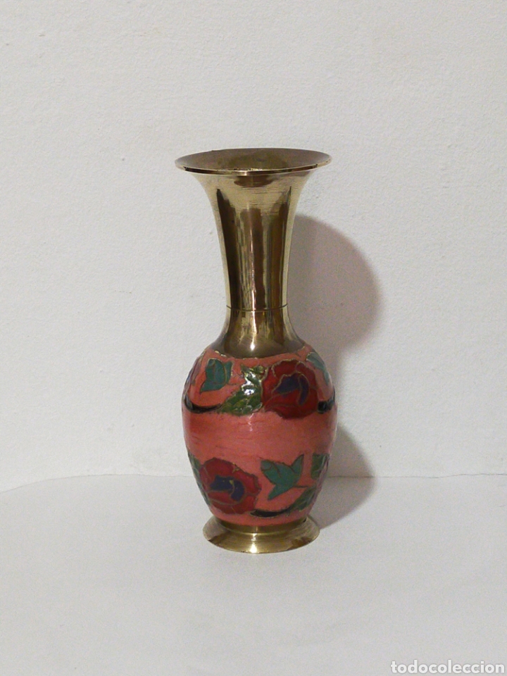 Antig&uuml;edades: ANTIGUO JARRON BRONCE Y ESMALTADO 18 - Foto 2