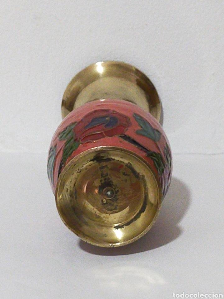 Antig&uuml;edades: ANTIGUO JARRON BRONCE Y ESMALTADO 18 - Foto 3