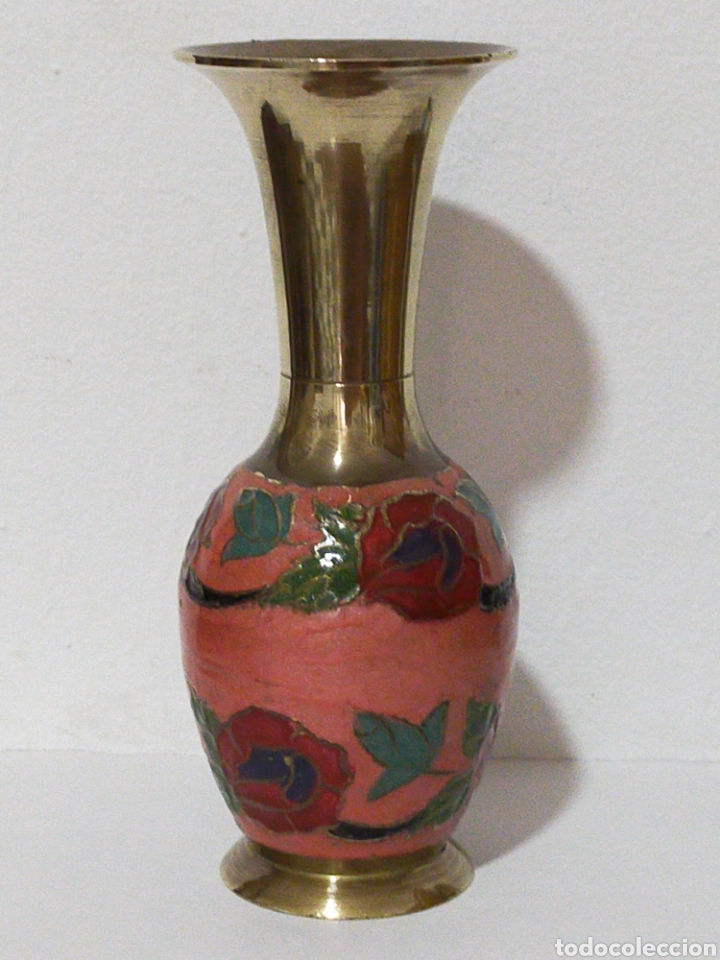 Antig&uuml;edades: ANTIGUO JARRON BRONCE Y ESMALTADO 18 - Foto 1