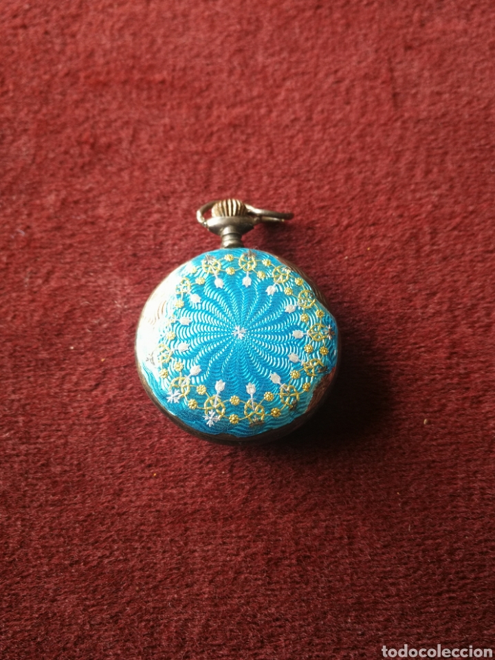Antig&uuml;edades: Reloj de bolsillo esmalte, granate y turquesa - Foto 2