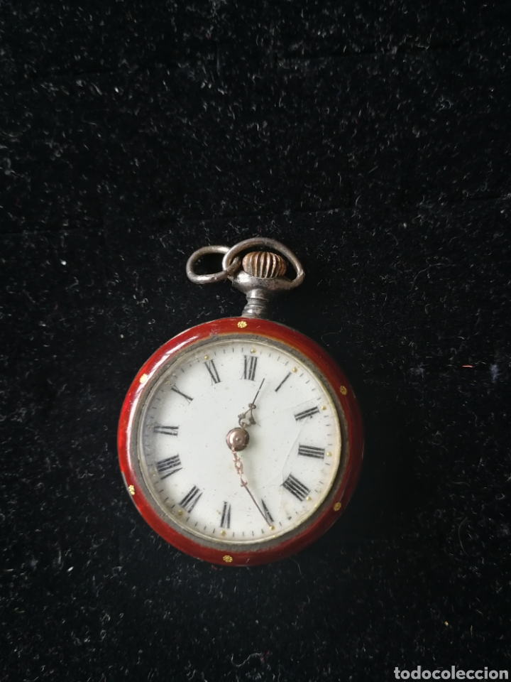 Antig&uuml;edades: Reloj de bolsillo esmalte, granate y turquesa - Foto 1