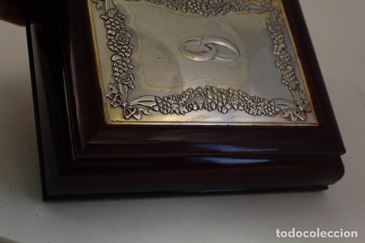 Antig&uuml;edades: caja joyero en madera y plata de ley 925 - Foto 2