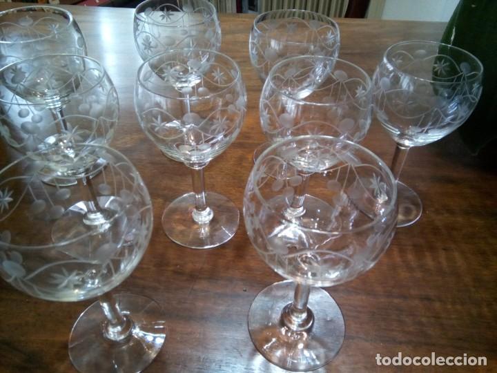 Antig&uuml;edades: * COPAS VINO.CRISTAL GRABADO. (Rf:G/*) - Foto 1