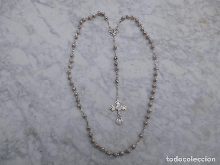 Antig&uuml;edades: Rosario de plata antiguo 3 - Foto 1
