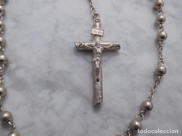 Antig&uuml;edades: Rosario de plata antiguo 17 - Foto 2