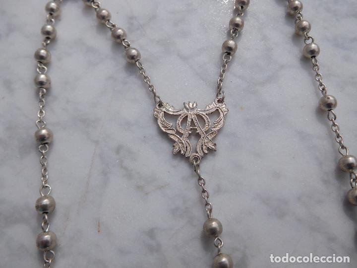 Antig&uuml;edades: Rosario de plata antiguo 17 - Foto 3
