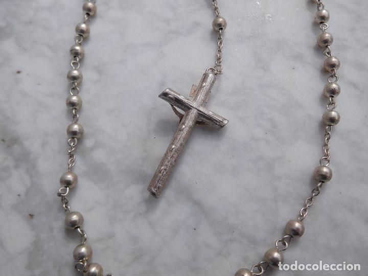 Antig&uuml;edades: Rosario de plata antiguo 17 - Foto 4
