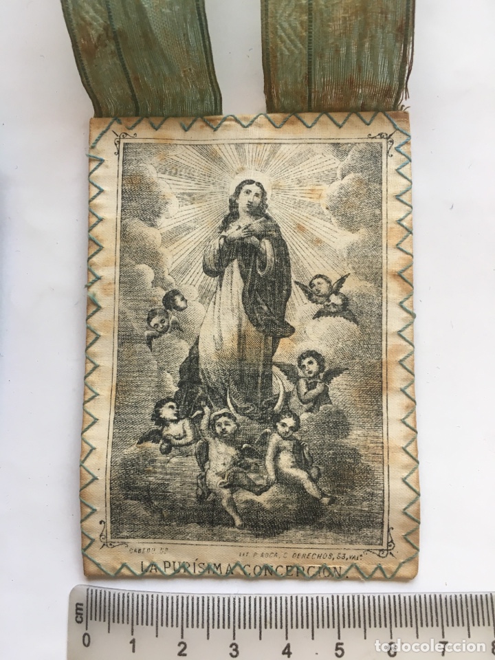 Antig&uuml;edades: ESCAPULARIO. LA PURISIMA CONCEPCI&Oacute;N. LIT. P. ROCA. VAL&Egrave;NCIA. - Foto 1