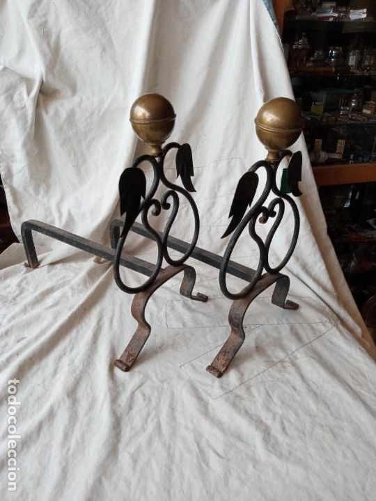 Antig&uuml;edades: Pareja de morillos de chimenea aniguos - Foto 1