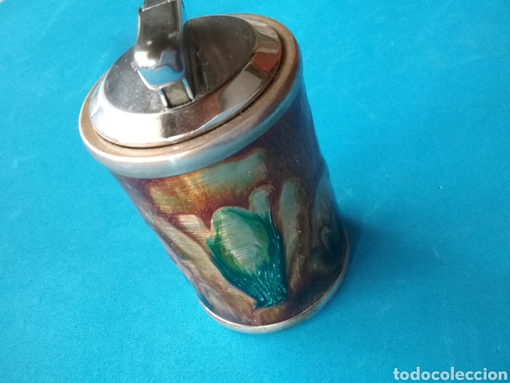 Antig&uuml;edades: Encendedor en plata y esmalte. - Foto 2